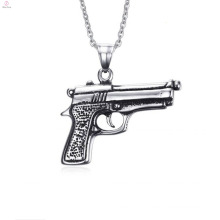 Latest Design Stainless Steel Gun Pendants Necklace For Men